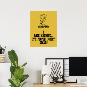 Peanuts Linus Loves Mankind Poster