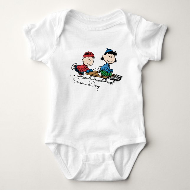 Peanuts | Linus & Lucy Sled Riding Baby Bodysuit (Front)