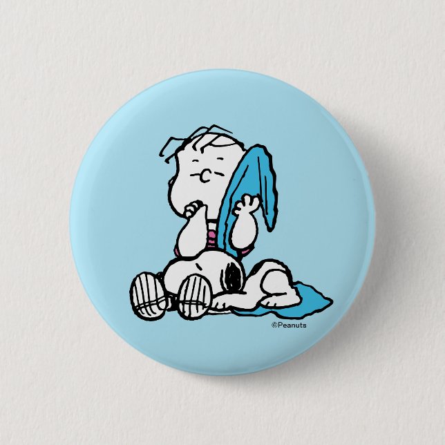 Peanuts | Linus & Snoopy 6 Cm Round Badge (Front)