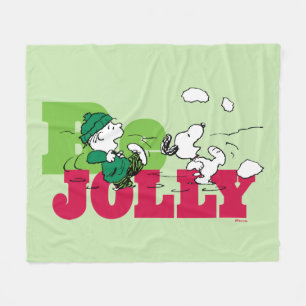 Peanuts   Linus & Snoopy Be Jolly Fleece Blanket