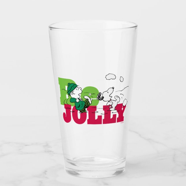 Peanuts | Linus & Snoopy Be Jolly Glass (Front)