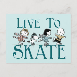 Peanuts Live to Skate Postcard