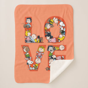 Peanuts - LOVE Sherpa Blanket