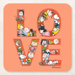 Peanuts - LOVE Square Paper Coaster