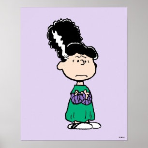 Peanuts Lucy Bride Of Frankenstein Halloween Poster
