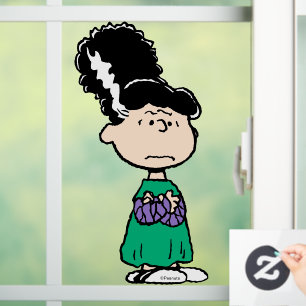 Peanuts Lucy Bride Of Frankenstein Halloween Window Cling