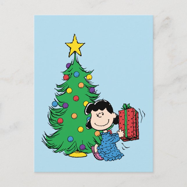Peanuts | Lucy Christmas Tree Holiday Postcard (Front)
