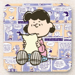 Peanuts Lucy Comic Pattern Coaster