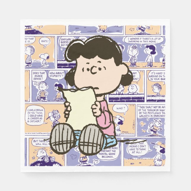 Peanuts | Lucy Comic Pattern Napkin (Front)