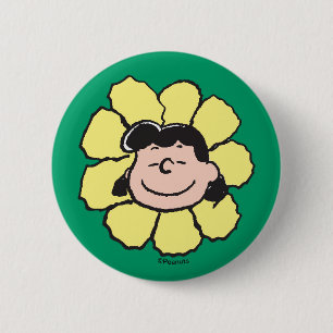 Peanuts   Lucy Flower 6 Cm Round Badge