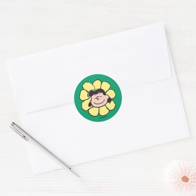Peanuts | Lucy Flower Classic Round Sticker (Envelope)