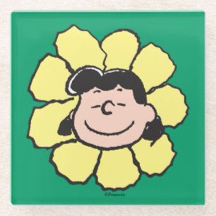Peanuts   Lucy Flower Glass Coaster
