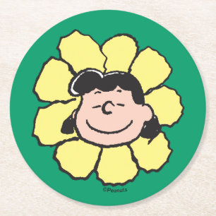 Peanuts Lucy Flower Round Paper Coaster