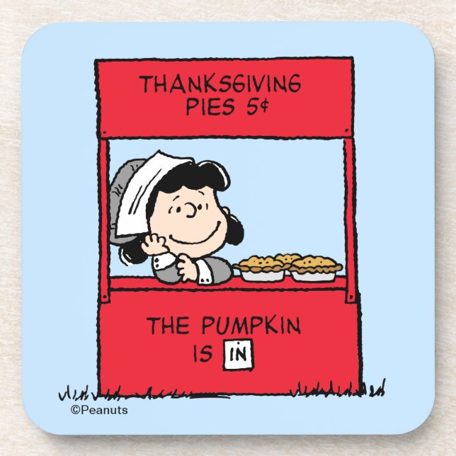 Peanuts | Lucy Pilgrim Pie Stand Coaster (Front)