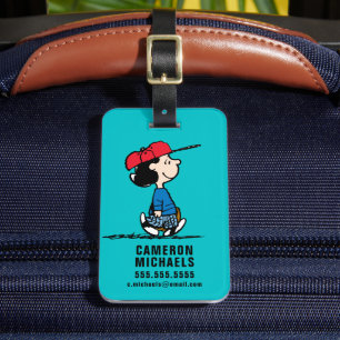 Peanuts   Lucy Playing Baseball Luggage Tag