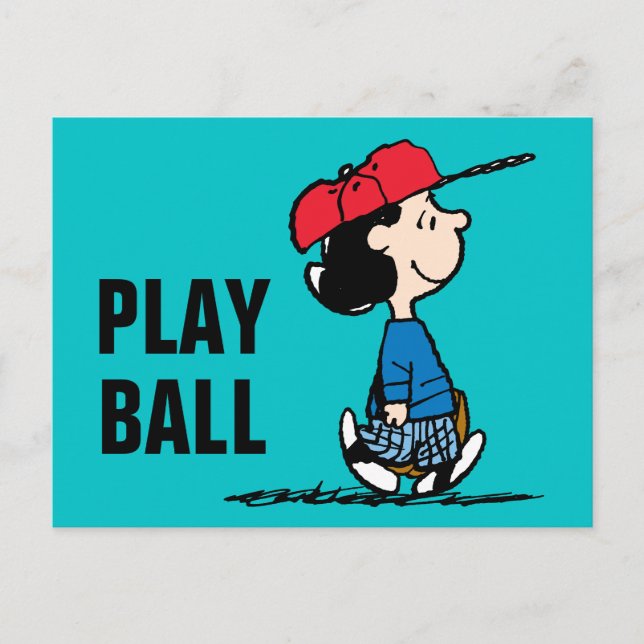 Peanuts | Lucy Playing Baseball Postcard (Front)