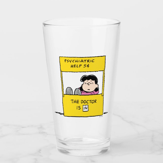 Peanuts | Lucy & the Doctor Is In Glass (Front)