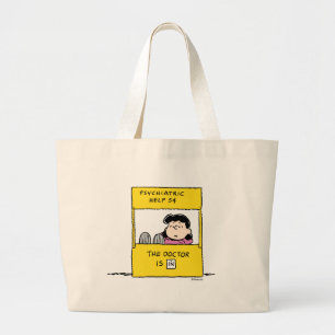 Peanuts   Lucy & the Doctor Is In Large Tote Bag