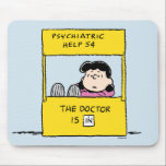 Peanuts | Lucy & the Doctor Is In Mouse Mat<br><div class="desc">Lucy is the crabby,  bossy and opinionated girl who bullies most other characters in the comic strip,  particularly Linus and Charlie Brown. Check out this cute Peanuts design featuring Lucy and her advice stand.</div>