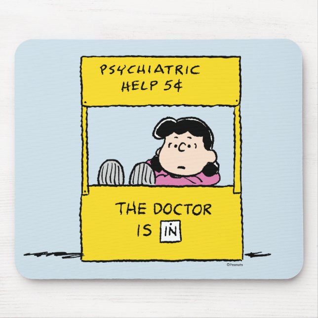 Peanuts | Lucy & the Doctor Is In Mouse Mat (Front)