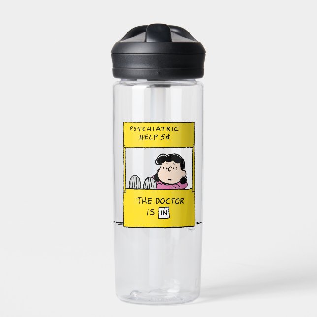 Peanuts | Lucy & the Doctor Is In Water Bottle (Front)