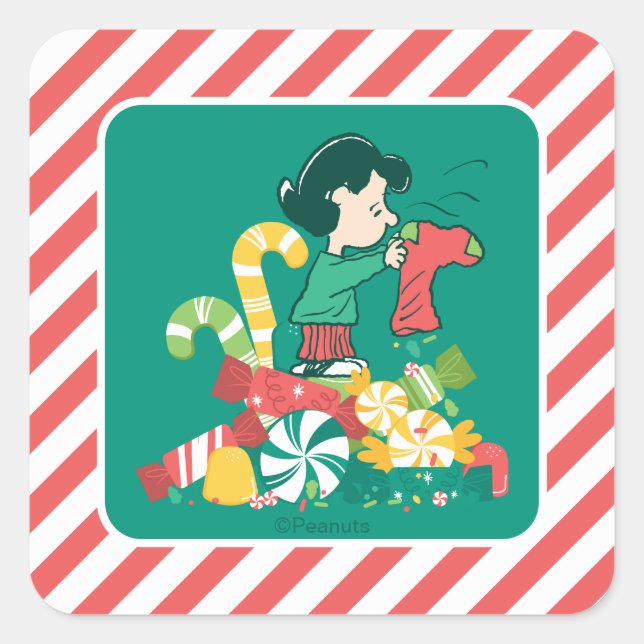 Peanuts | Lucy the More the Merrier Square Sticker (Front)