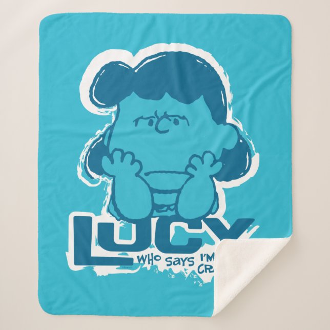 Peanuts | Lucy Who Says I'm Crabby?? Sherpa Blanket (Front)