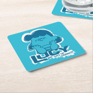 Peanuts Lucy Who Says I'm Crabby?? Square Paper Coaster