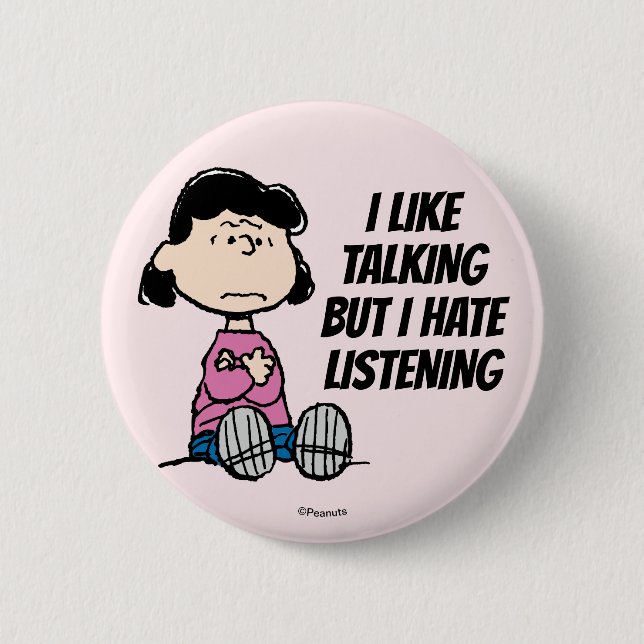 Peanuts | Lucy With Arms Crossed 6 Cm Round Badge (Front)