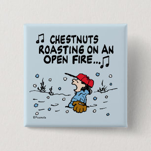 Peanuts Lucy's Chestnuts Roasting 15 Cm Square Badge