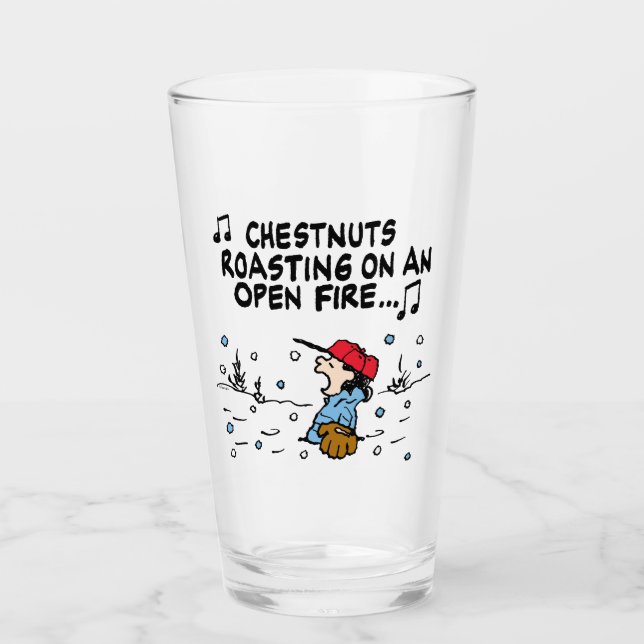Peanuts | Lucy's Chestnuts Roasting Glass (Front)