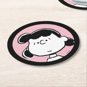 Peanuts Lucy's Faces Round Paper Coaster