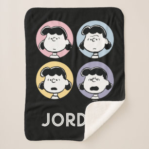 Peanuts   Lucy's Faces Sherpa Blanket