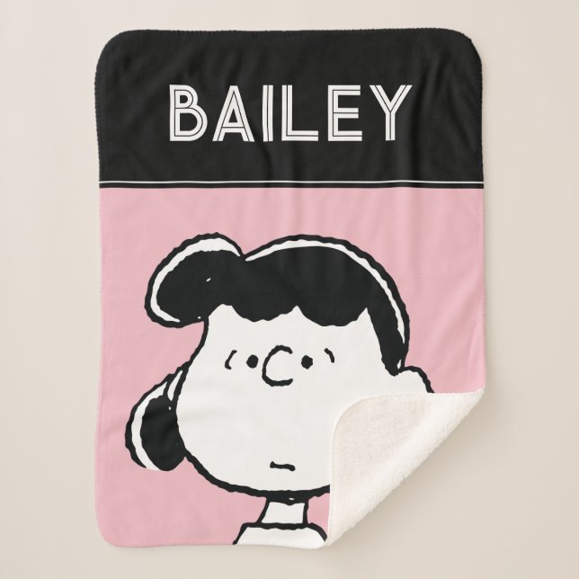 Peanuts | Lucy's Faces Sherpa Blanket (Front)