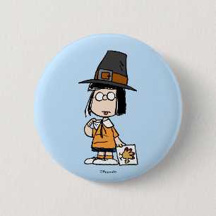 Peanuts   Marcie Pilgrim 6 Cm Round Badge