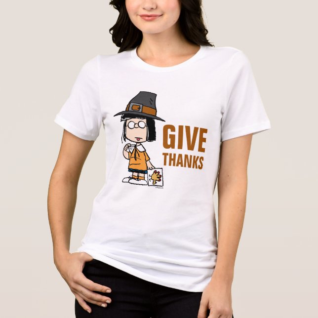 Peanuts | Marcie Pilgrim Tri-Blend Shirt (Front)