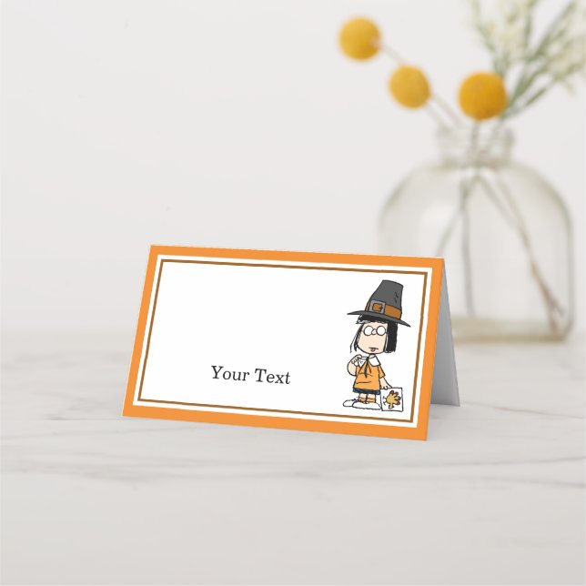 Peanuts | Marcie Thanksgiving Dinner Place Card (Front)