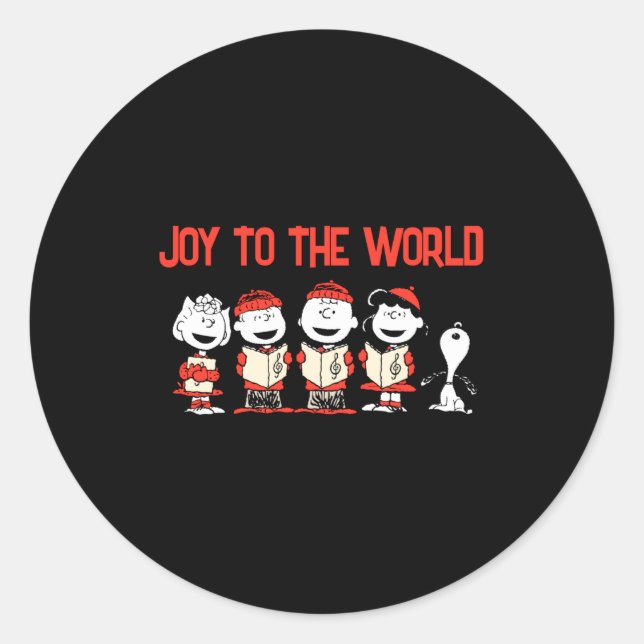 Peanuts Merry Christmas Holiday Choir _1  Classic Round Sticker (Front)