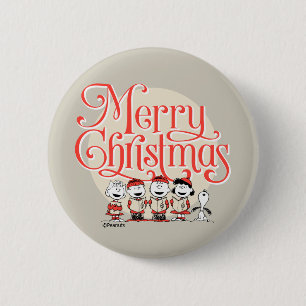 Peanuts   Merry Christmas Holiday Choir 6 Cm Round Badge