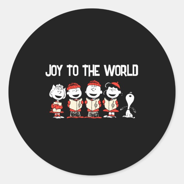 Peanuts Merry Christmas Holiday Choir  Classic Round Sticker (Front)