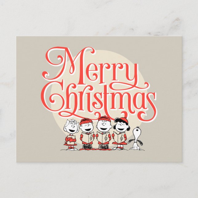 Peanuts | Merry Christmas Holiday Choir Postcard (Front)