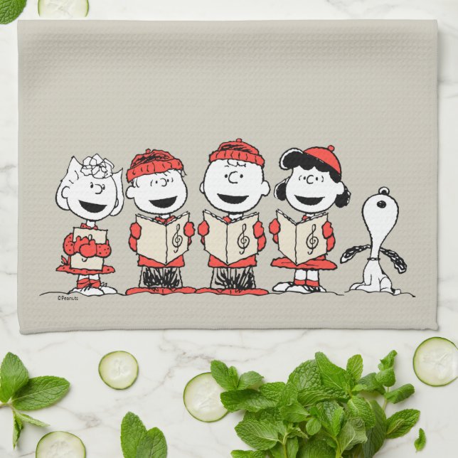 Peanuts | Merry Christmas Holiday Choir Tea Towel (Folded)