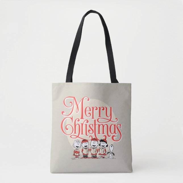 Peanuts | Merry Christmas Holiday Choir Tote Bag (Front)