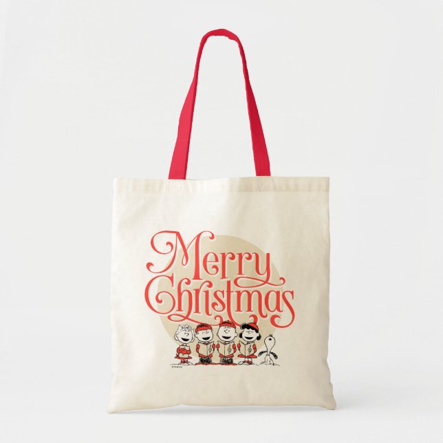 Peanuts | Merry Christmas Holiday Choir Tote Bag (Front)