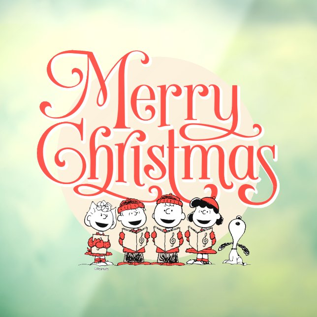 Peanuts | Merry Christmas Holiday Choir Window Cling (Sheet 3)