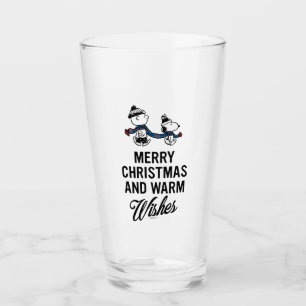 Peanuts Merry Christmas Snoopy & Charlie Brown Glass