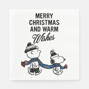 Peanuts   Merry Christmas Snoopy & Charlie Brown Napkin