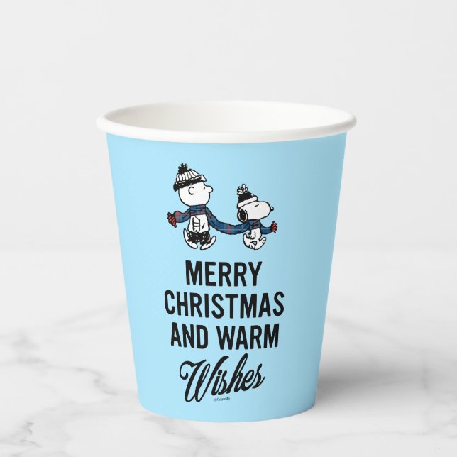 Peanuts | Merry Christmas Snoopy & Charlie Brown Paper Cups (Front)