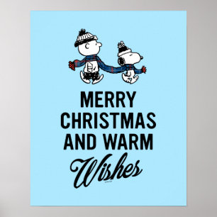 Peanuts Merry Christmas Snoopy & Charlie Brown Poster