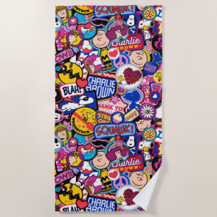 Peanuts   Mixtape Patch Pattern Beach Towel